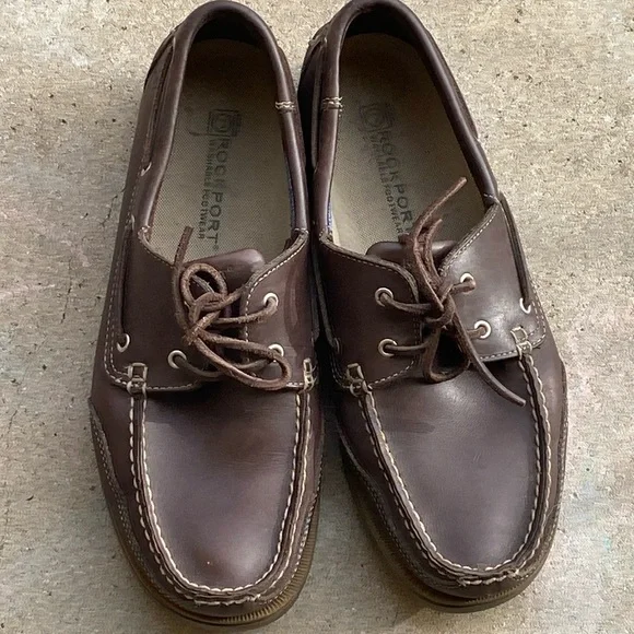 Rockport men leather brown loafers ? shoes slip-ones size 10.5 W Men main image 4